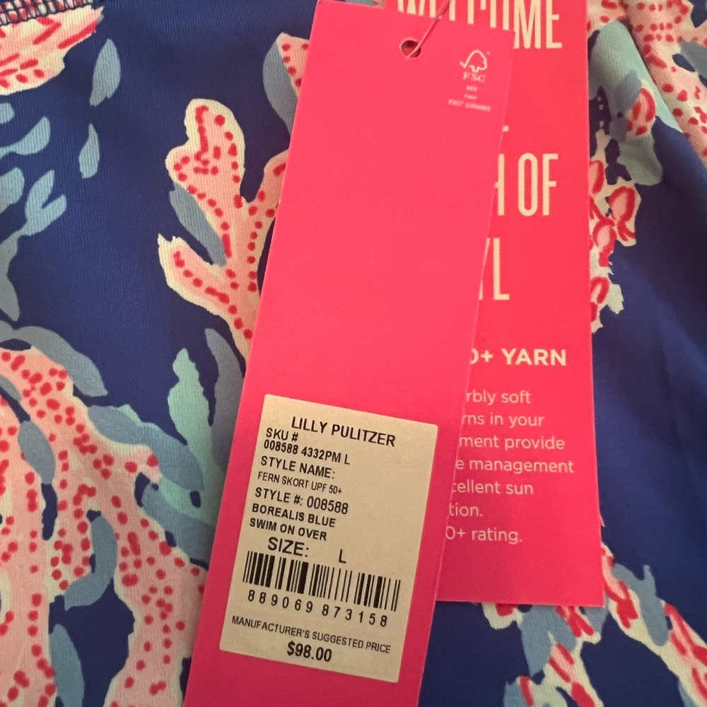 Lilly Pulitzer fern skort NWT L